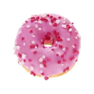 Mini donut w polewie o smaku truskawkowym